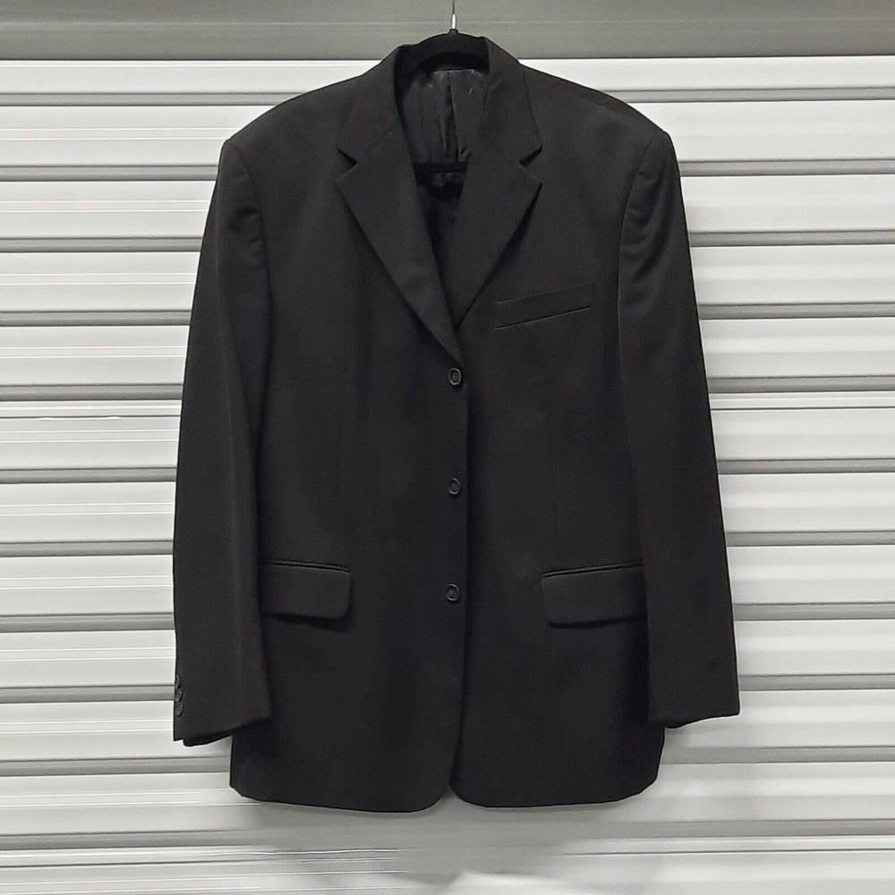 Vintage Massimo Moda Suit Blazer Men 44R Black Sport Coat Jacket